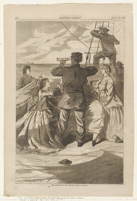 The Approach of the British Pirate Alabama — Winslow Homer