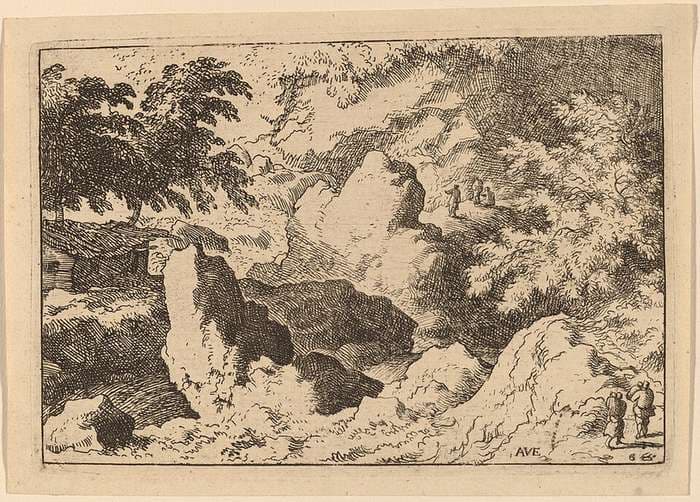 Three Men on a Rock — Allaert van Everdingen
