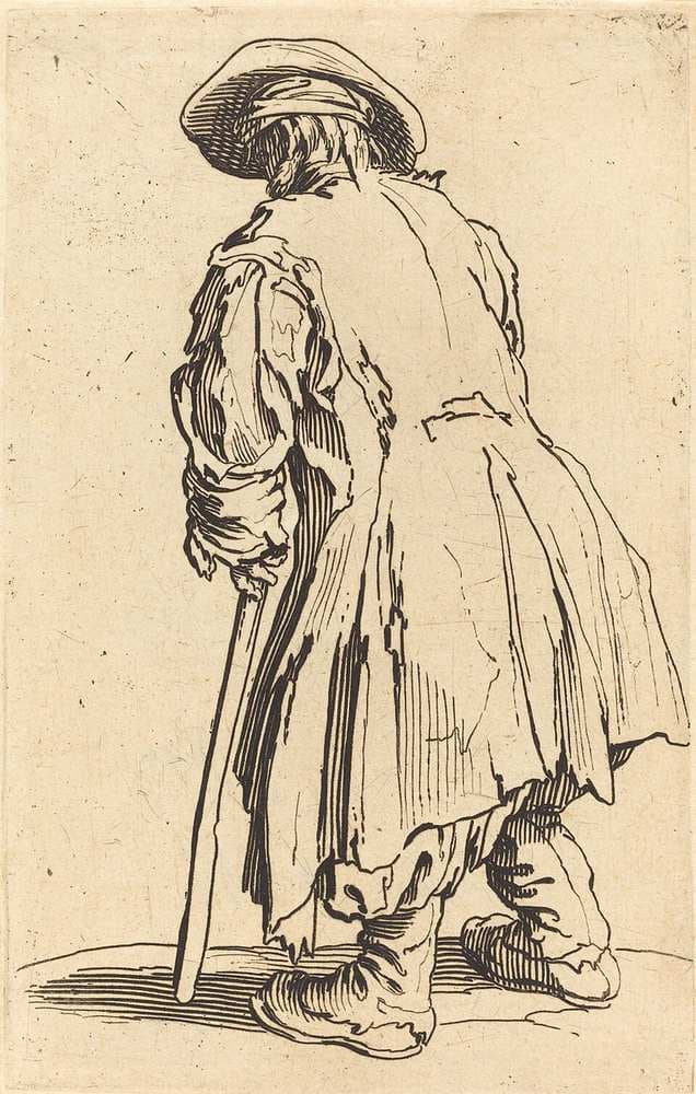 Old Beggar with One Crutch — Jacques Callot
