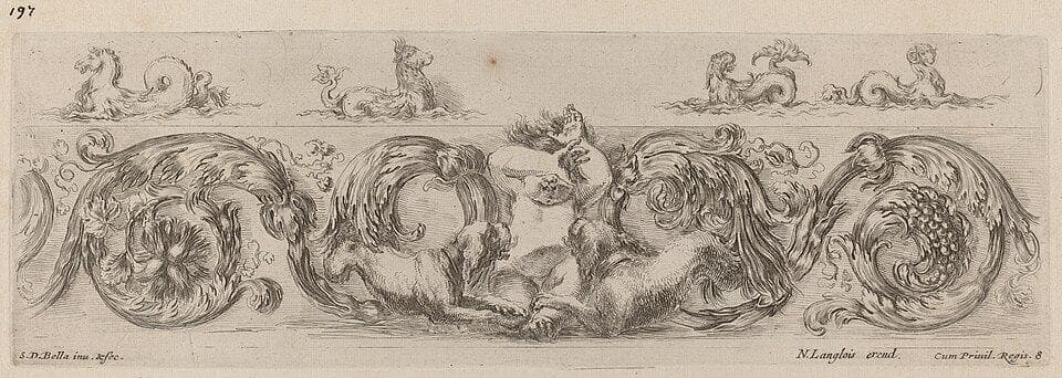 Ornamental Frieze with Marine Creatures — Stefano Della Bella
