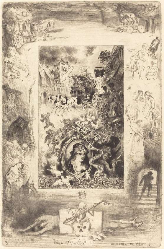 La Diligence de Beaucaire (The Diligence of Beaucaire) — Félix-Hilaire Buhot