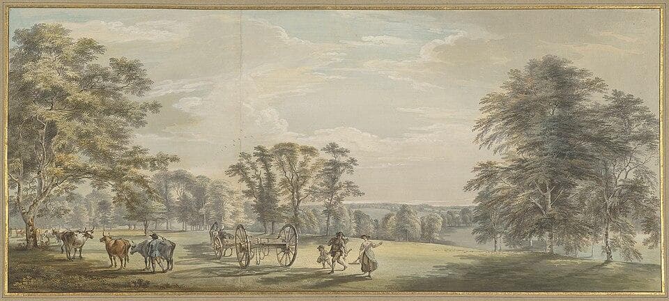 Dawn in Luton Park — Paul Sandby