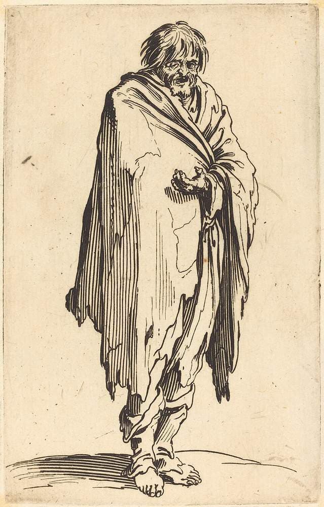 Beggar with Bare Head and Feet — Jacques Callot