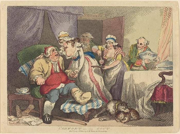 Comfort in the Gout — Thomas Rowlandson