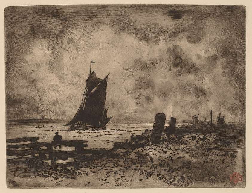 Marine: Souvenir of Medway — Félix-Hilaire Buhot