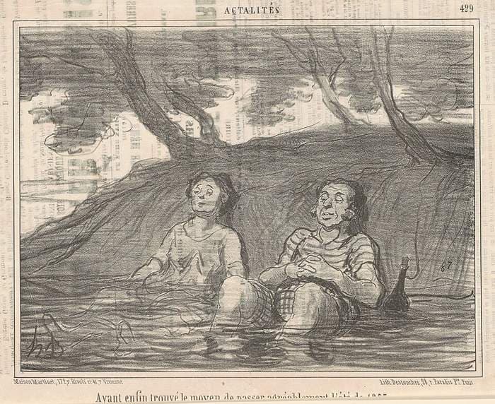 Ayant ... trouvé le moyen de passe agréablement l'été — Honoré Daumier