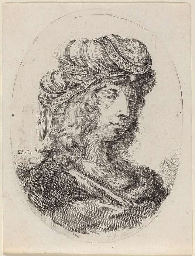 Sultaness in a Banded Turban, Turned to the Right — Stefano Della Bella