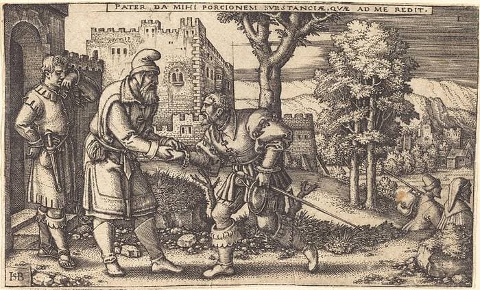 Departure of the Prodigal Son — Sebald Beham