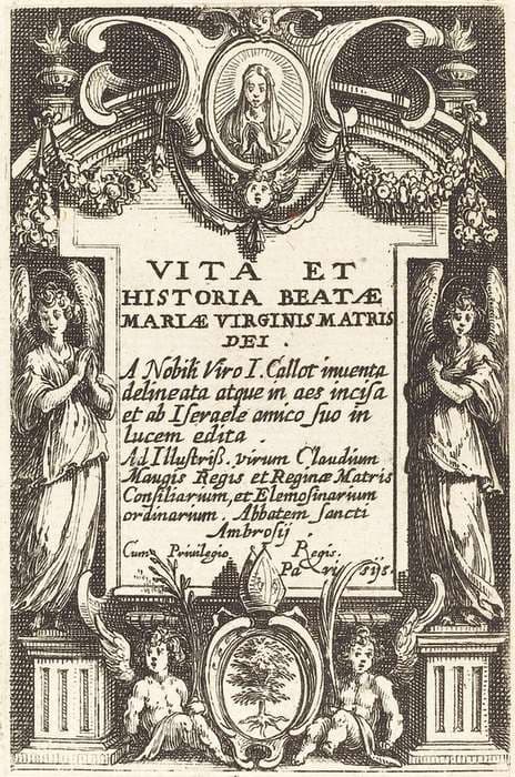 Frontispiece for "The Life of the Virgin" — Jacques Callot