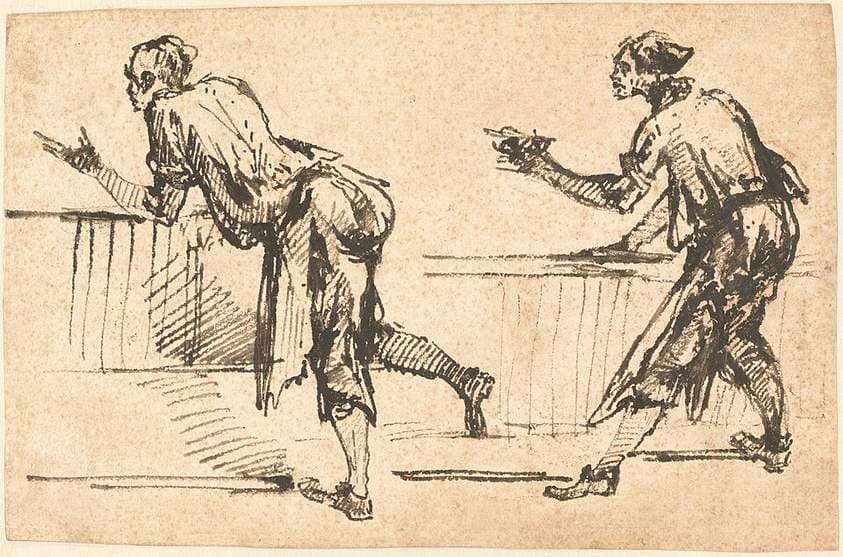 Two Workmen at Tables (recto) — Giovanni Battista Piranesi