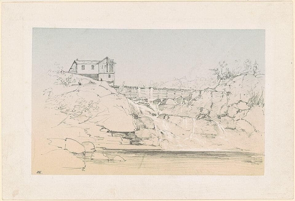 Building by a Dam — John Frederick Kensett