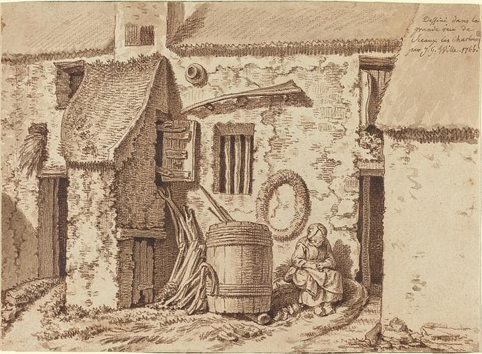 A Rustic House in the Grand Rue at Sceaux-Les-Chartreux — Johann Georg Wille