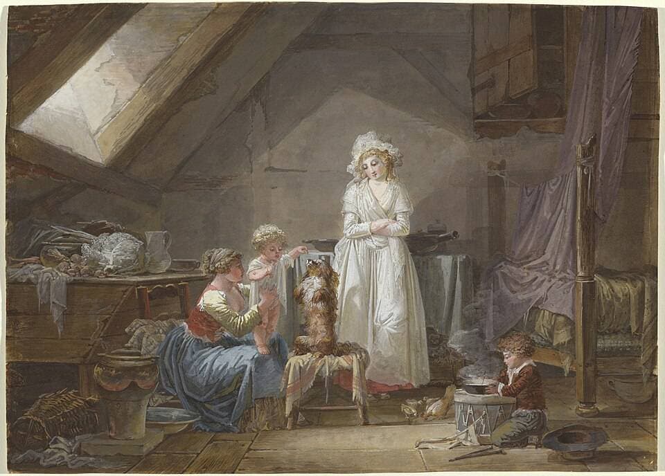Young French Marquise in Exile in Lausanne — Jean-Baptiste Mallet