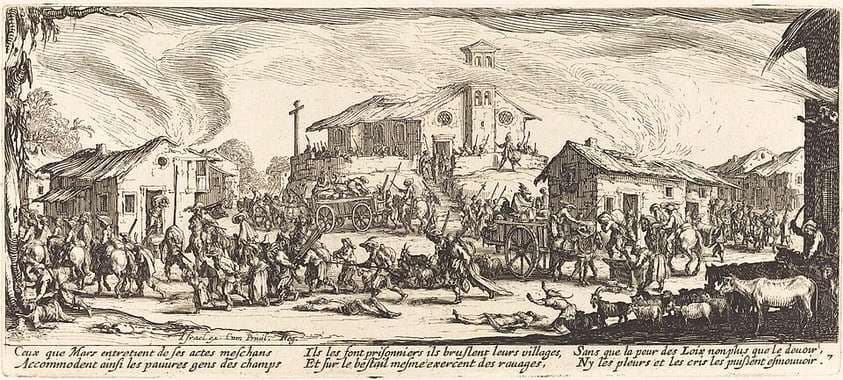 Plundering and Burning a Village — Jacques Callot