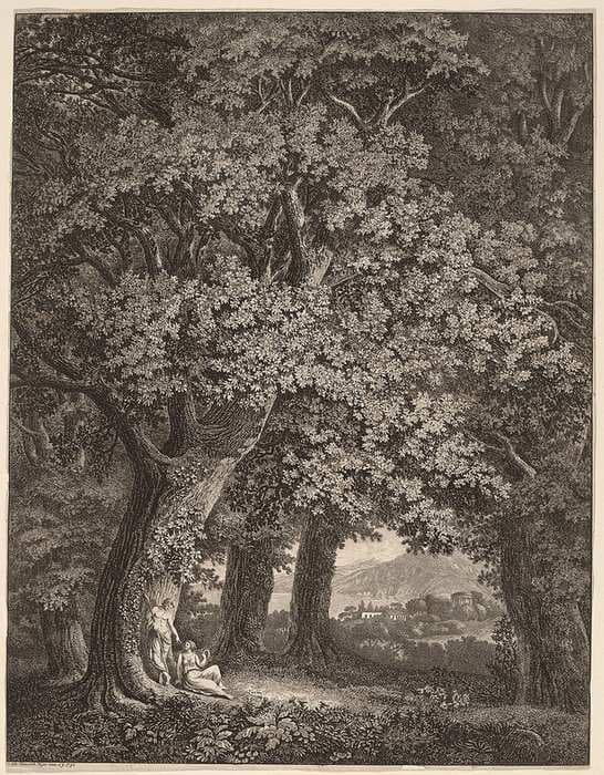 Italian Landscape with a Pair of Shepherds — Johann Heinrich Meyer