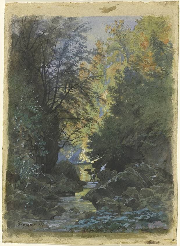 A Stream through a Dense Forest — François-Louis Français