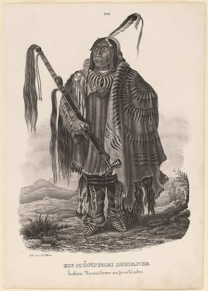 Ein Monitari Indianer — Karl Bodmer