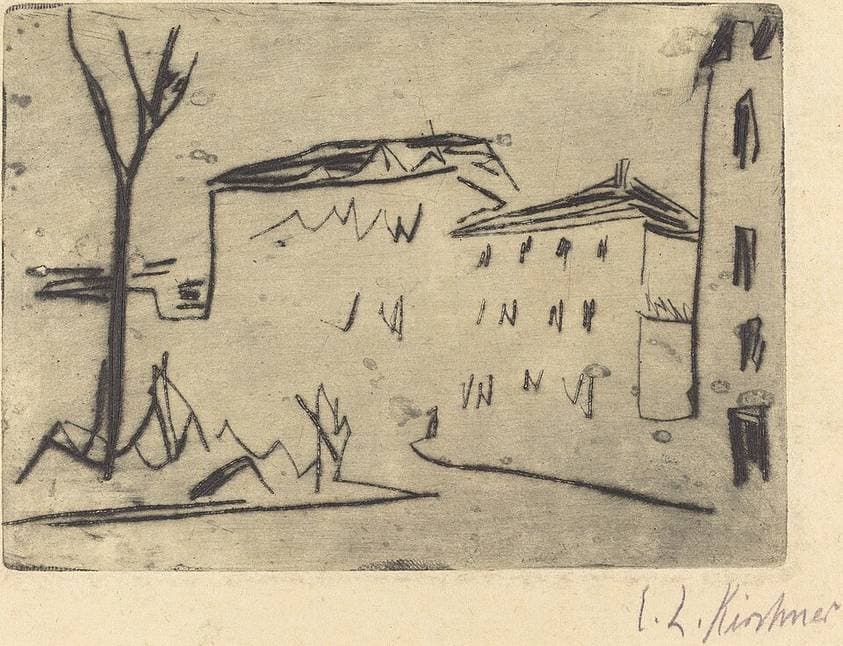 Street Corner in Dresden (Strassenecke Dresden) — Ernst Ludwig Kirchner