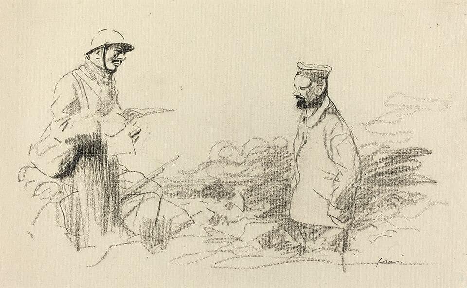 Poilu Acknowledging German Soldier — Jean-Louis Forain
