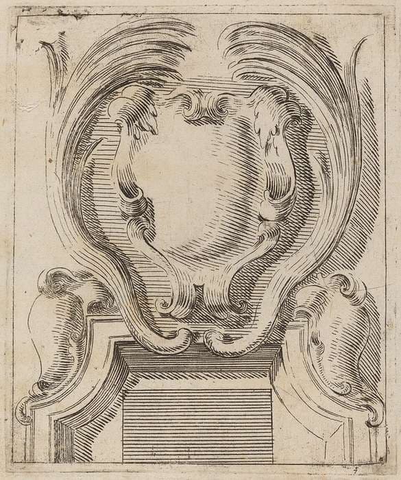 Architectural Motif with Three Shields — Carlo Antonio Buffagnotti