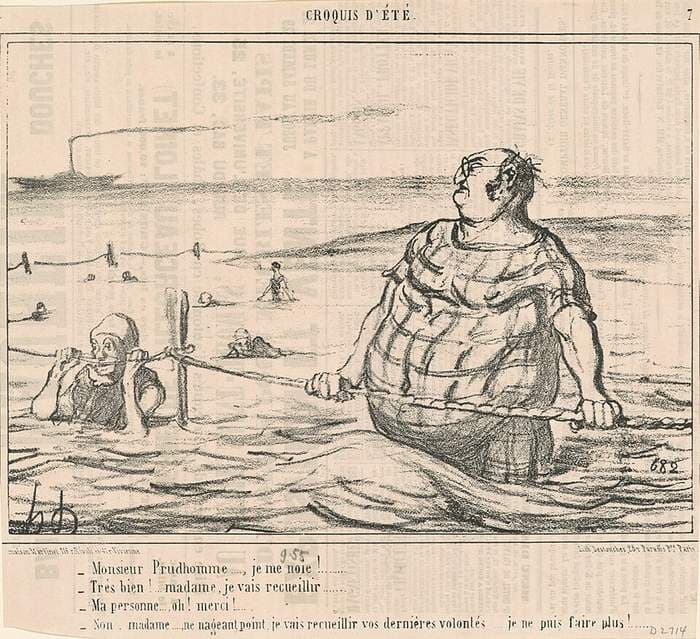 Monsieur Prudhomme ... Je me noie! ... — Honoré Daumier