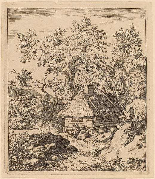 Landscape with Millstone near a Cask — Allaert van Everdingen