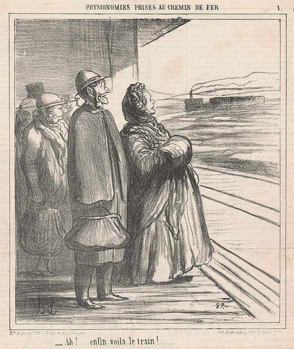 Ah! Enfin voila le train! ... — Honoré Daumier