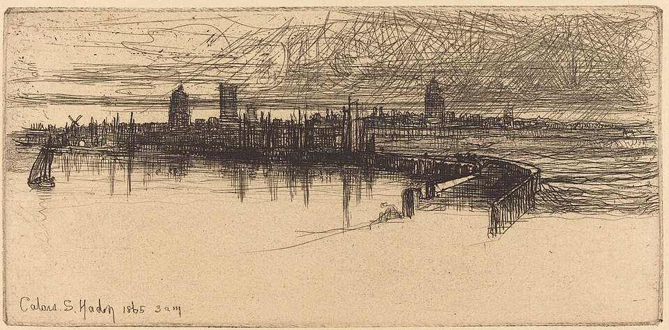 Little Calais Pier — Francis Seymour Haden