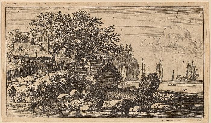 Two Empty Skiffs — Allaert van Everdingen