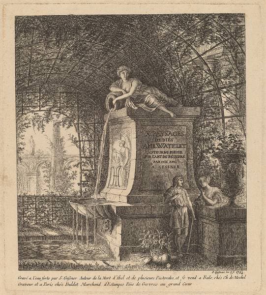 Fountain in a Summerhouse — Salomon Gessner