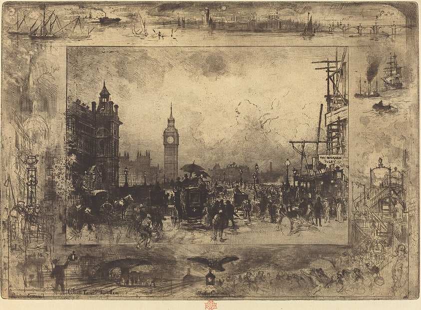 Westminster Bridge — Félix-Hilaire Buhot