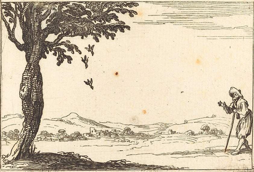 The Crow and her Young — Jacques Callot