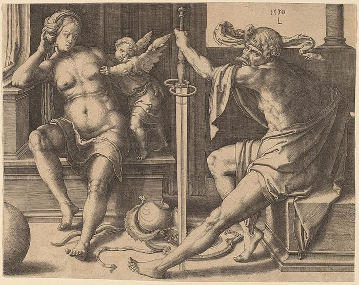 Mars, Venus, and Cupid — Lucas van Leyden