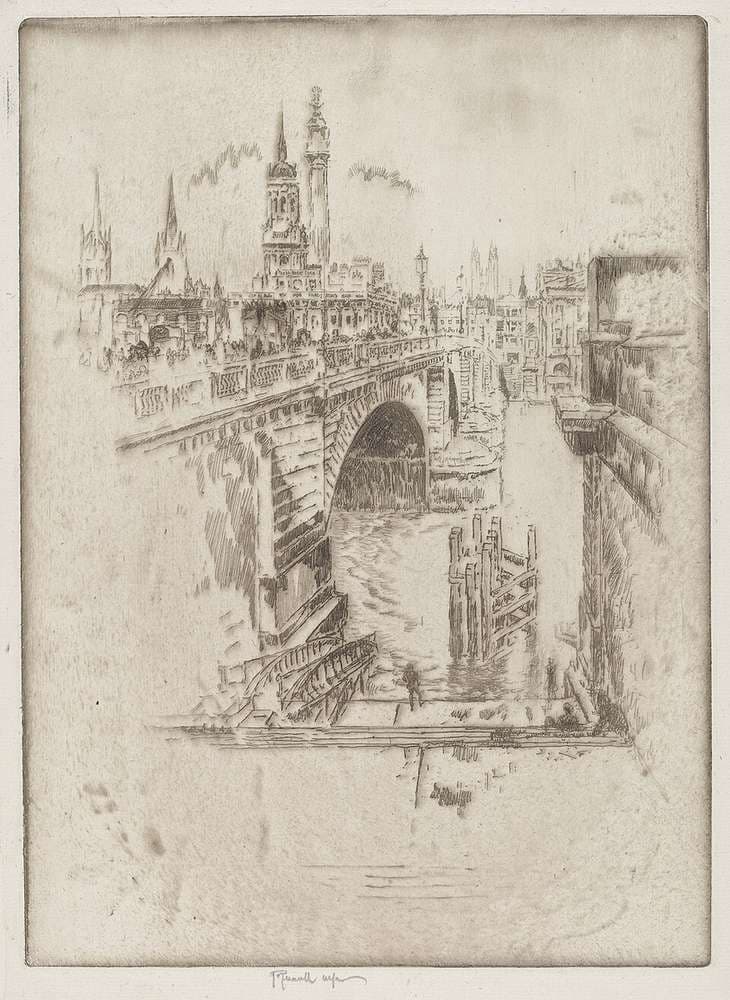 London Bridge Stairs — Joseph Pennell