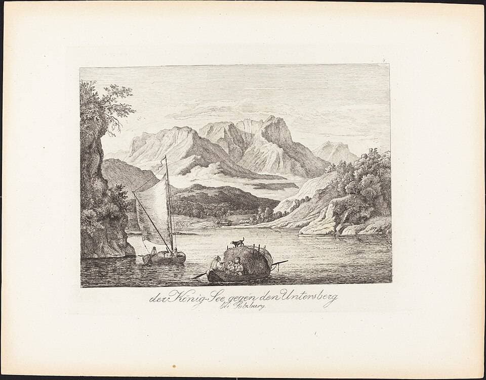 Der König-See gegen den Untersberg bei Salzburg (Königsee toward the Untersberg near Salzburg) — Ludwig Richter