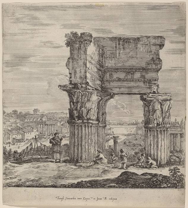 Temple of Concord and Roman Forum — Stefano Della Bella