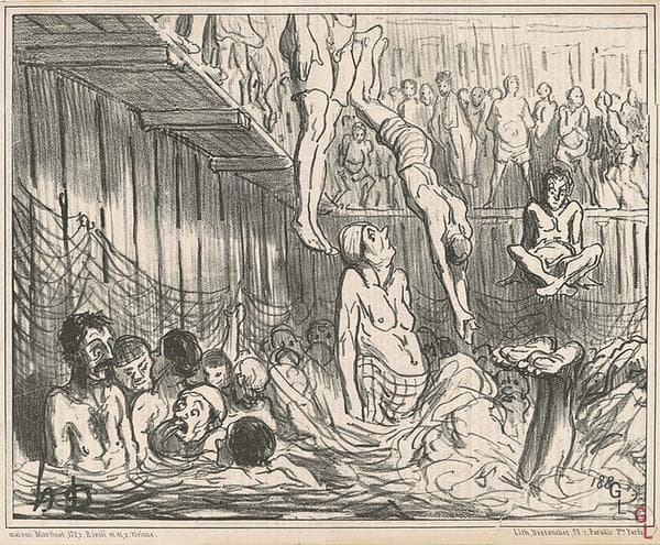 Les bains a quatre sous — Honoré Daumier