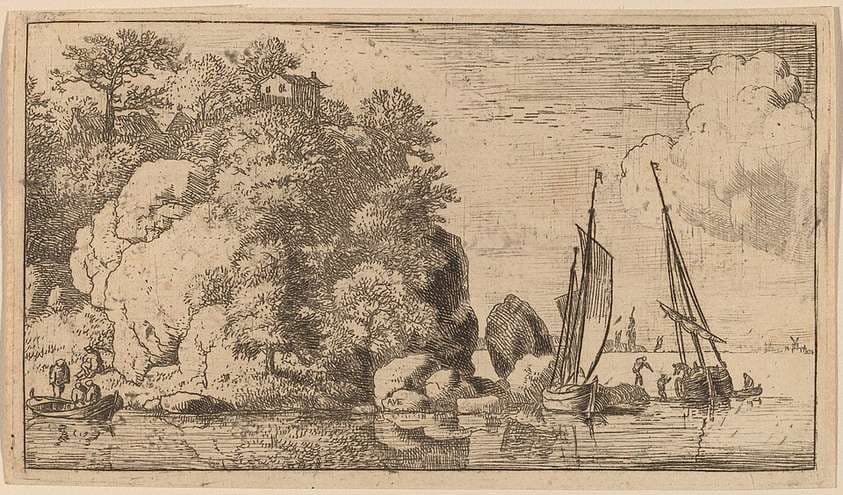 Two Boats on a Wide River — Allaert van Everdingen