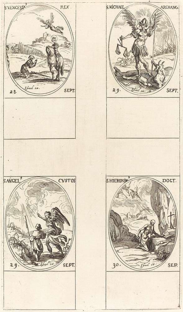 St. Wenceslas; St. Michael, Archangel; The Guardian Angel; St. Jerome — Jacques Callot