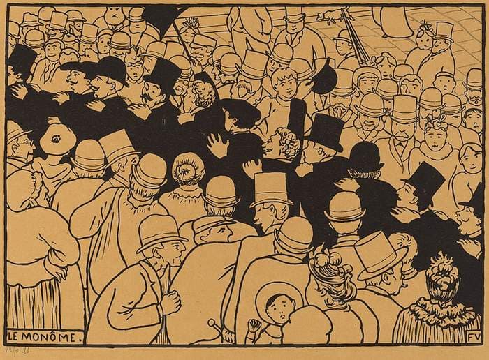 Le Monôme (Parading through the Streets in Single File) — Félix Vallotton