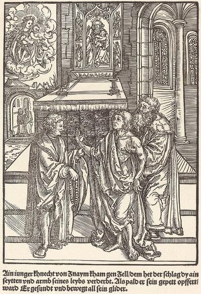 Ain iunger Khnacht von Znaym ... — Master of the Miracles of Mariazell