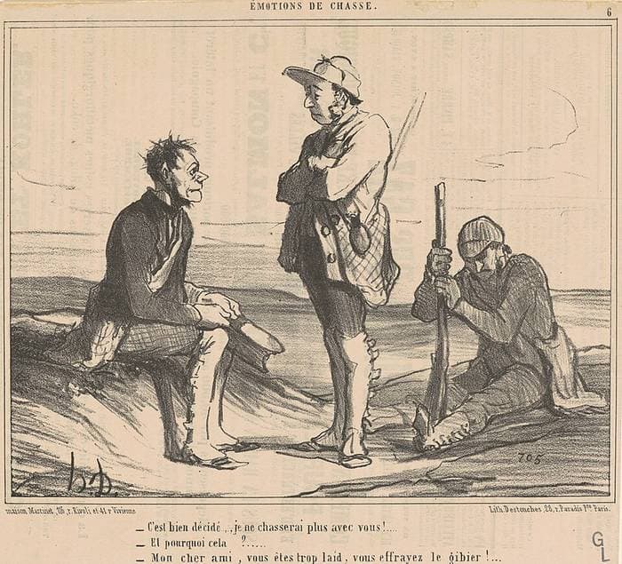 C'est bien décidé ... Je ne chasserai plus avec vous! ... — Honoré Daumier