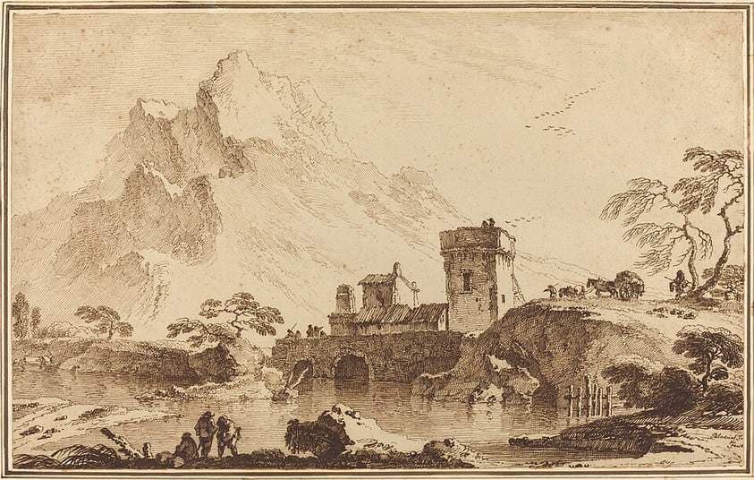 Fortified Bridge against Distant Mountains — Pietro Giacomo Palmieri