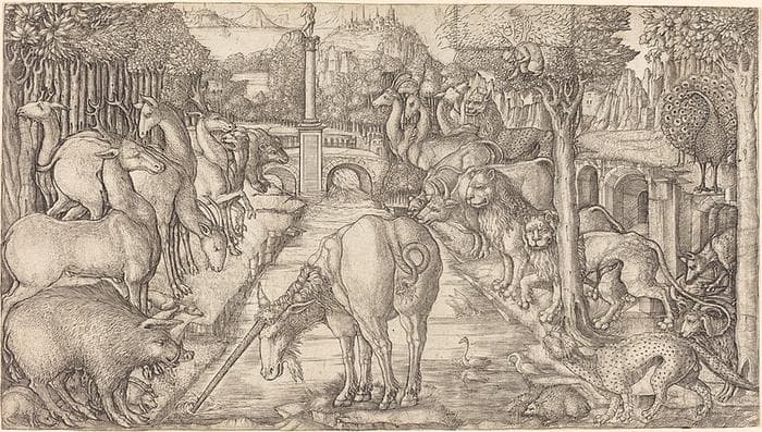 The Unicorn Purifies the Water with Its Horn — Jean Duvet