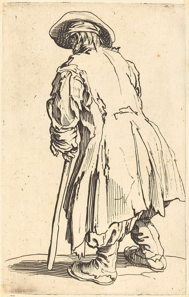 Old Beggar with One Crutch — Jacques Callot