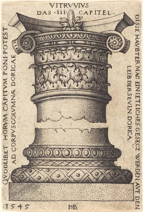 Capital and Base of a Column — Sebald Beham