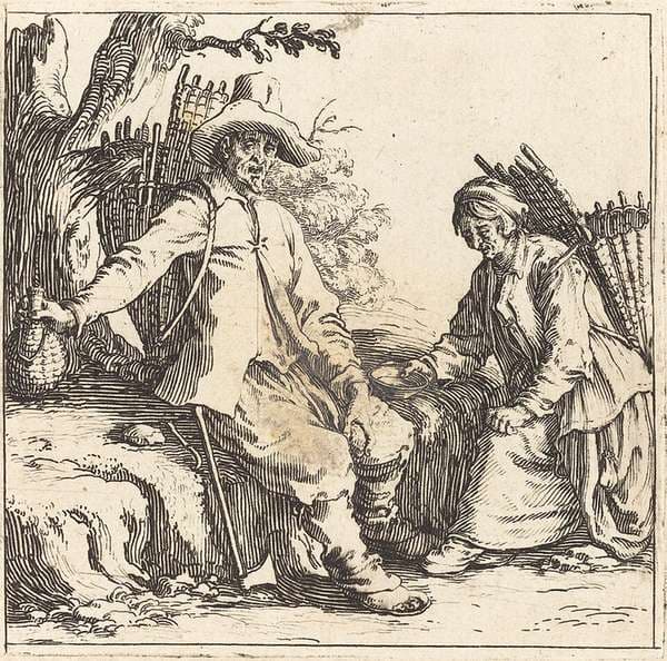 Peasant Couple at Rest — Jacques Callot