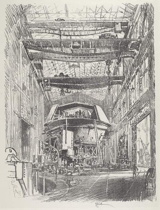 Building the Great Turret — Joseph Pennell