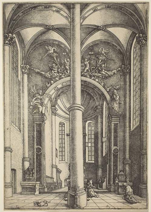 Interior of the Church of Saint Katherine with Parable of the Pharisee and the Publican — Daniel Hopfer