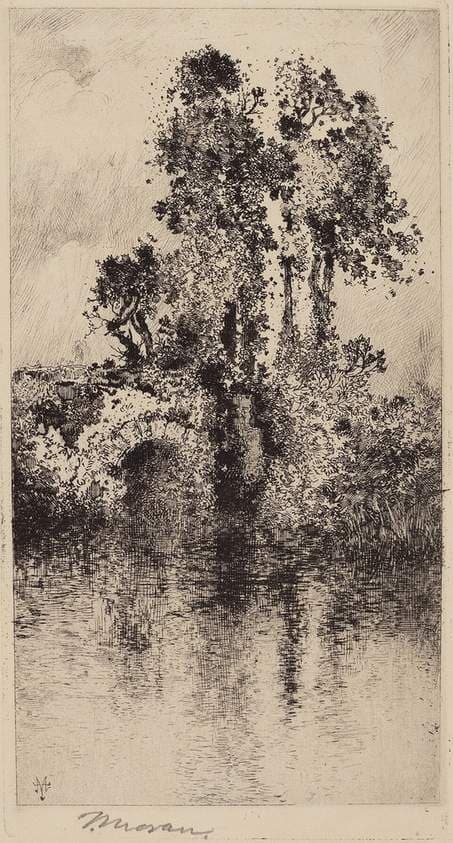 Bridge and Trees — Thomas Moran